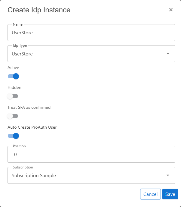 Create UserStore IDP