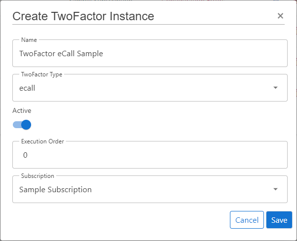 Create eCall MFA